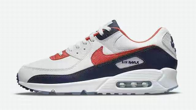 Nike Air Max 90 Navy White Red Men's Shoes Cheap-30